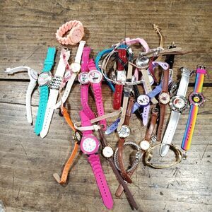 Huge Watch Lot Costume Jewelry Plastic Disney Limited Too Wrist